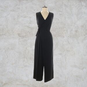 Sleeveless Black Wrap Jumpsuit - NOM Maternity Size L